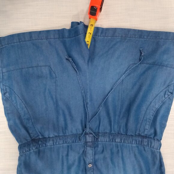 Jordache Romper Women's Denim Chambray Blue Summer Casual Preppy Size Medium - Picture 10 of 11